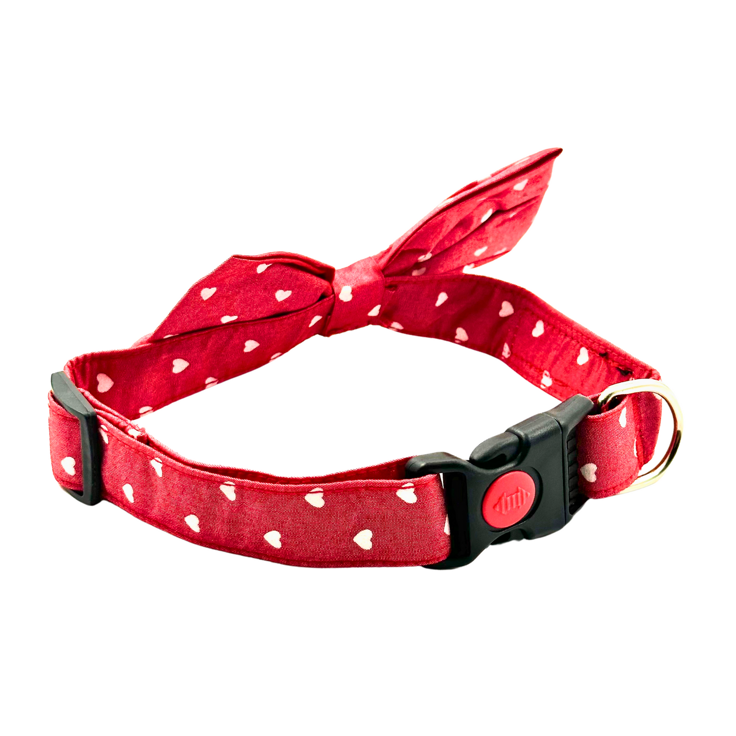 Petblush Heart Print Bow Collar For Puppies