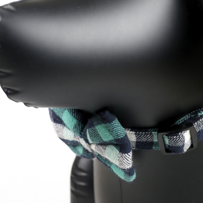 Petblush Checks  Bow Collar For Dogs