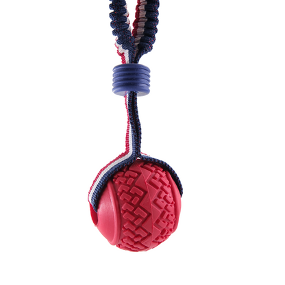 Wootails Rope & Rubber Ball Tug Toy For Dogs
