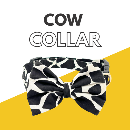 Petblush Cow Print Bow Collars For Dogs