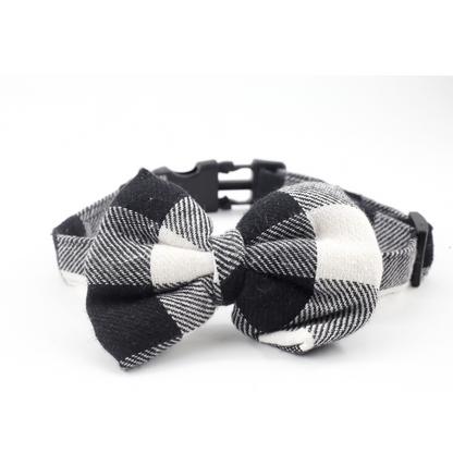 Petblush Checks  Bow Collar For Dogs