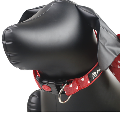 Petblush Heart Print Bow Collar For Puppies