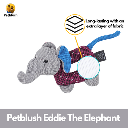 Petblush Eddie The Elephant Plush Toy for Dogs & Cats