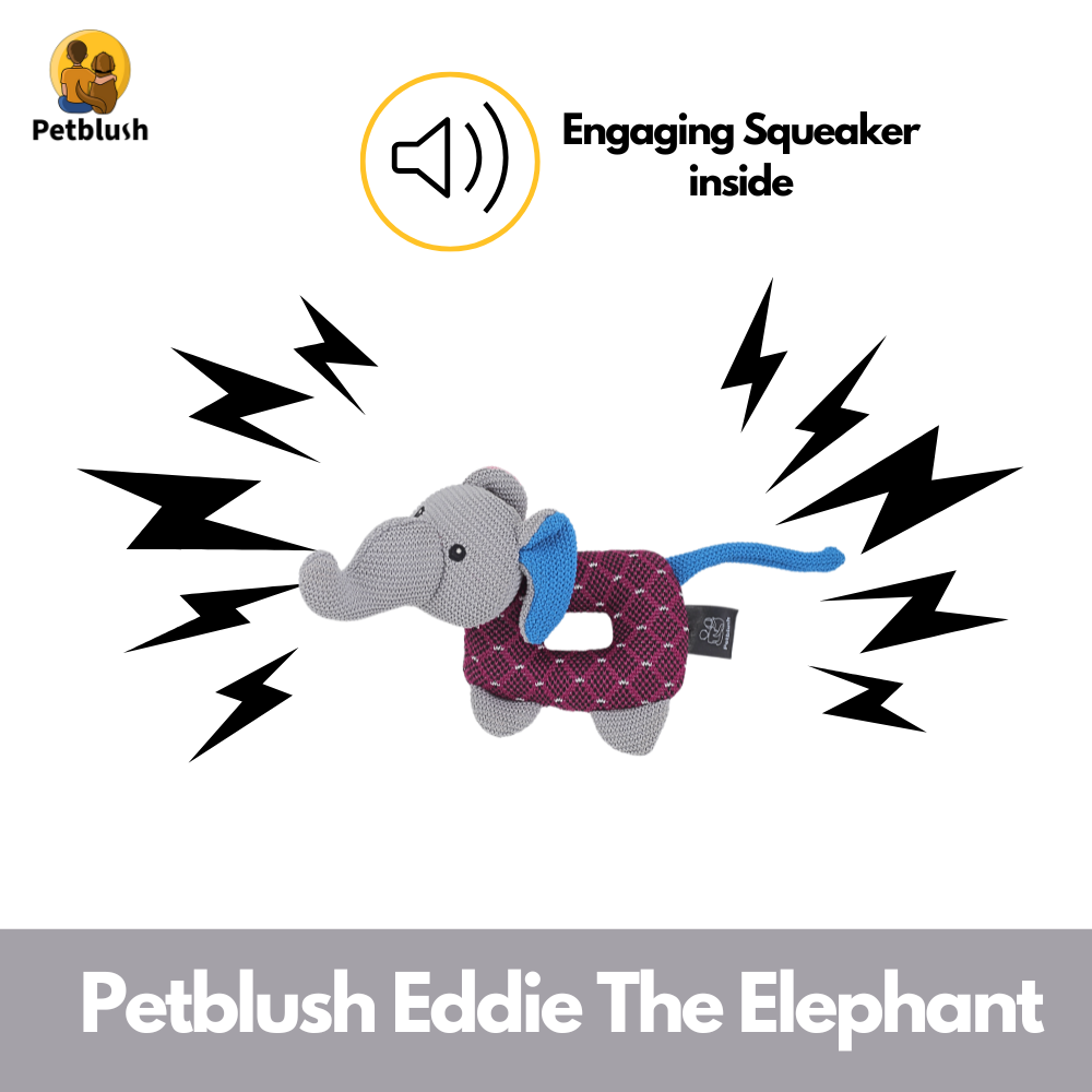 Petblush Eddie The Elephant Plush Toy for Dogs & Cats