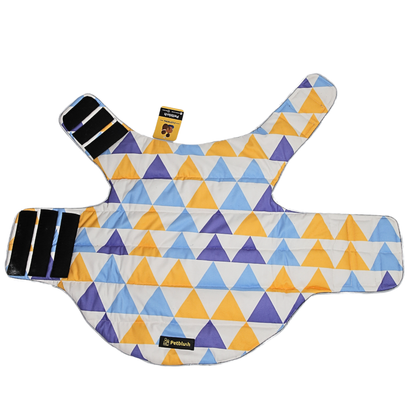 Petblush Woof & Triangles Reversible Velvet Jacket For Dogs