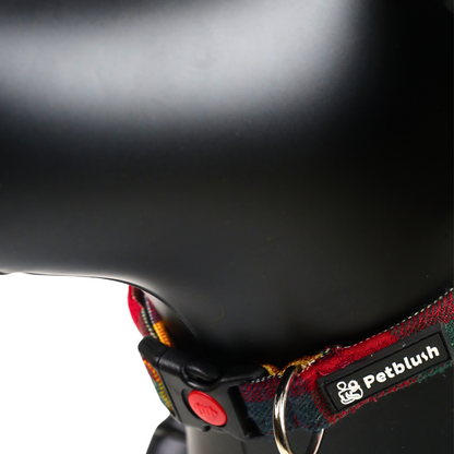 Petblush Checks  Bow Collar For Dogs
