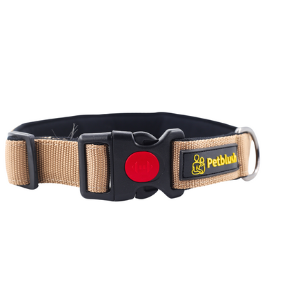 Petblush Premium Solid Padded Collar With Lock Buckle For Dogs