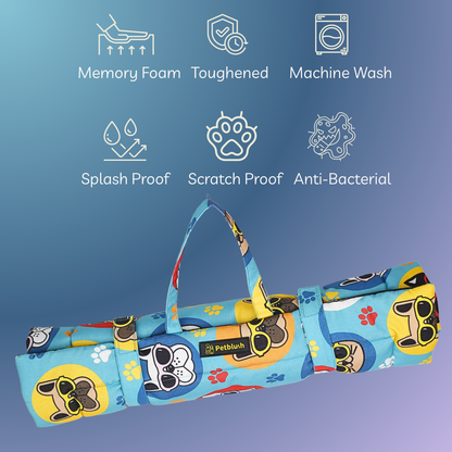 Petblush Cool Dog & Cat Foldable Travel Mat For Dogs & Cats