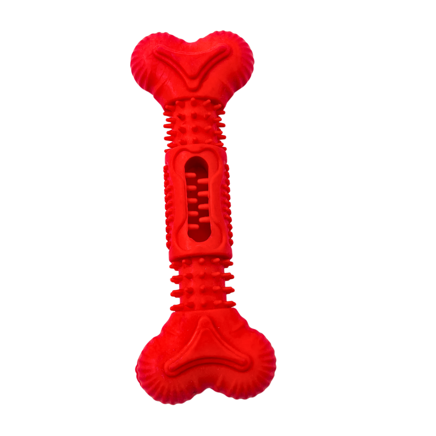 Petblush 5.5 Inch Spiked Bone Rubber Chew Toy for Dogs