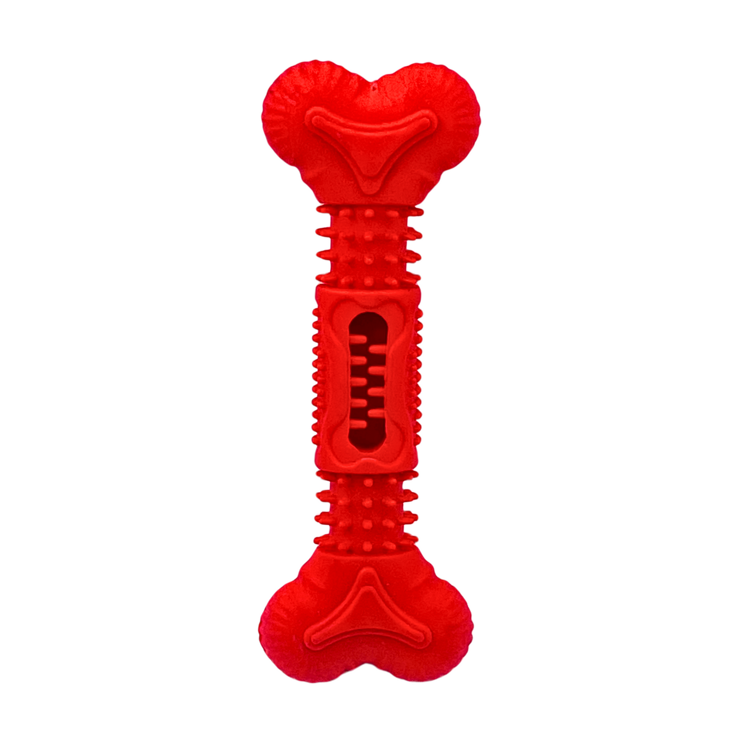Petblush 5.5 Inch Spiked Bone Rubber Chew Toy for Dogs